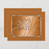 Sparen de Datum Crystals Shimmer Oranje Monotone Save The Date (Voorkant / Achterkant)