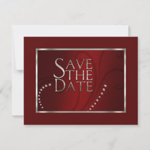 Sparen de Datum Crystals Shimmer Rode Monotone Save The Date