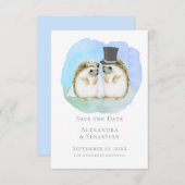 Sparen de Datum Cute Hedgel Couple Wedding Save The Date (Voorkant / Achterkant)
