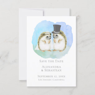 Sparen de Datum Cute Hedgel Couple Wedding Save The Date