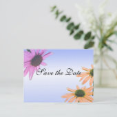 sparen de datum, dagbloemen aankondigingskaart (Staand voorkant)