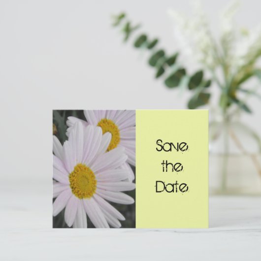 sparen de datum, dagbloemen aankondigingskaart (Staand voorkant)