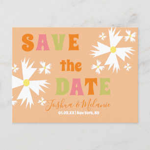 Sparen de Datum Daisy Groovy Floral Limoen roze Briefkaart