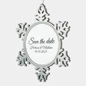 Sparen de Datum, de Aankondiging van de Bieden van Tin Sneeuwvlok Ornament (Rechts)