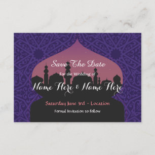 Sparen de Datum de Arabische Nacht Wedding nodigt  Save The Date