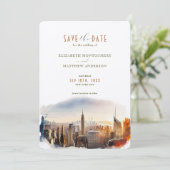 Sparen de Datum de Bestemming van de Stad New York Kaart (Staand voorkant)