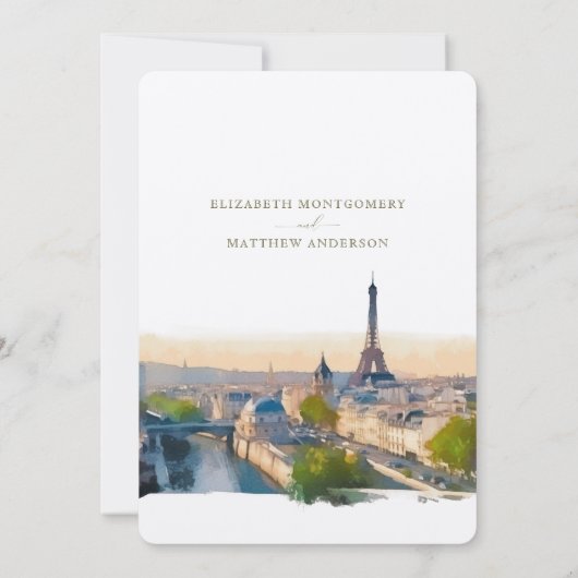 Sparen de Datum de bestemmingsuitnodiging van Pari Kaart (Achterkant)