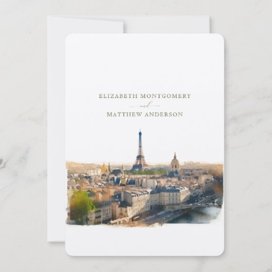 Sparen de Datum de bestemmingsuitnodiging van Pari Kaart (Achterkant)