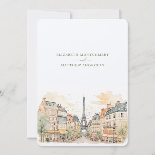 Sparen de Datum de bestemmingsuitnodiging van Pari Kaart (Achterkant)