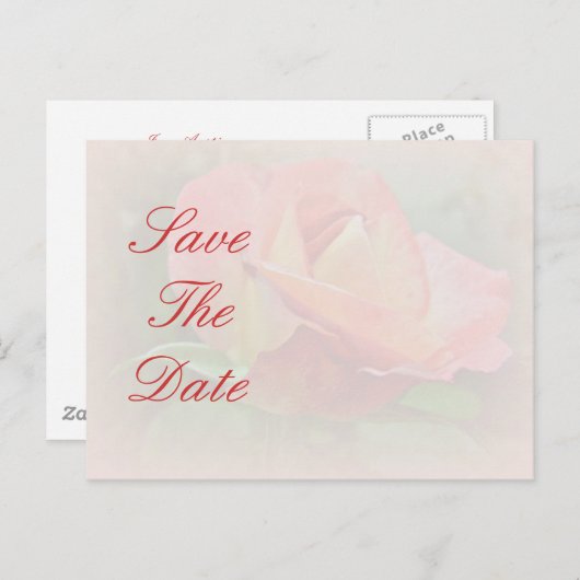 Sparen de Datum - de Blossom van het Roos van Peac Aankondigingskaart (Voorkant / Achterkant)