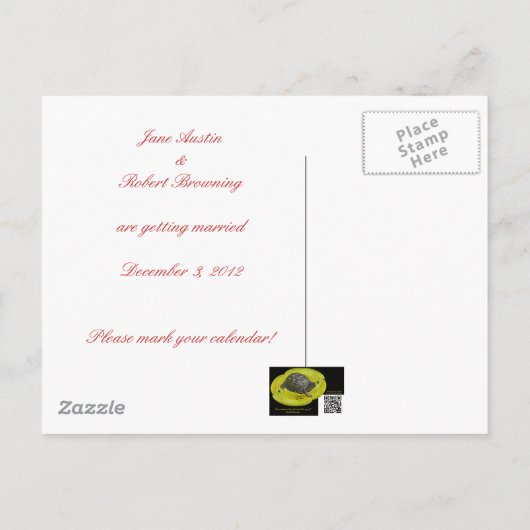 Sparen de Datum - de Blossom van het Roos van Peac Aankondigingskaart (Achterkant)