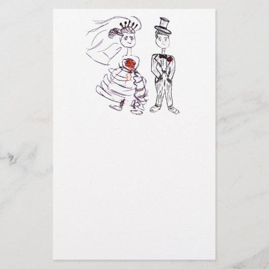 Sparen de Datum/de Bride en de Groom Briefpapier (Voorkant)