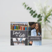 Sparen de Datum, de Collage van de Foto, Verloving Briefkaart (Staand voorkant)