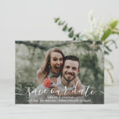 Sparen de Datum de Foto Behandelde Bloemen van de  Save The Date (Staand voorkant)