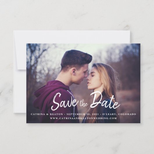 Sparen de Datum - de Foto en de AchtergrondKleur v Save The Date (Voorkant)