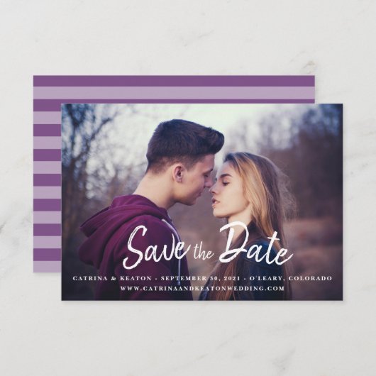 Sparen de Datum - de Foto en de AchtergrondKleur v Save The Date (Voorkant / Achterkant)