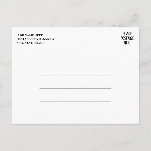 Sparen de Datum - de Foto en het Moderne Borstelen Aankondigingskaart (Achterkant)