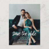 Sparen de Datum - de Foto en het Moderne Borstelen Aankondigingskaart (Voorkant)