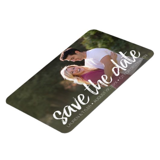 Sparen de Datum - de Foto en het Moderne Borstelen Magneet (Linkerzijde)