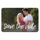 Sparen de Datum - de Foto en het Moderne Borstelen Magneet (Horizontaal)