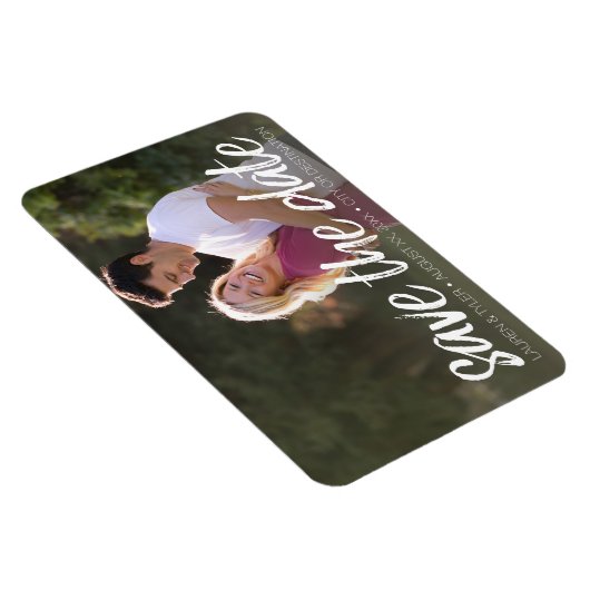 Sparen de Datum - de Foto en het Moderne Borstelen Magneet (Rechterzijde)