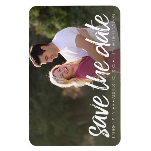 Sparen de Datum - de Foto en het Moderne Borstelen Magneet (Verticaal)