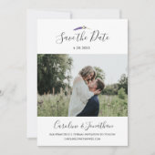 Sparen de Datum de Foto  Paarse Vloeider van de La Save The Date (Voorkant)