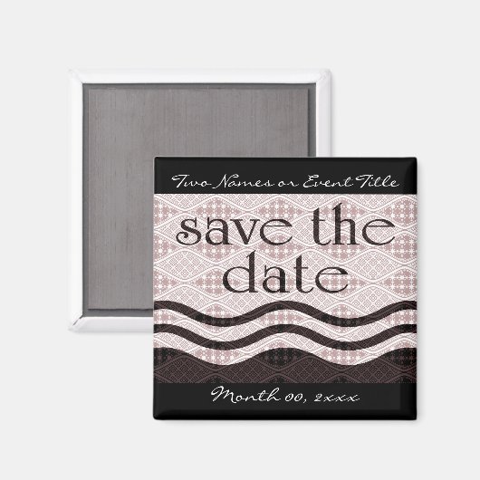 sparen de datum: de gepatterde golven: magneet (Voorkant / Achterkant)