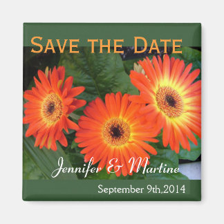 Sparen de datum, de gerbera daisy bloemen magneet