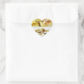 Sparen de datum/de Gouden Banden van de Weddenscha Hart Sticker (Tas)