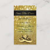 Sparen de Datum de Gouden Rings van de Weddenschap Visitekaartje (Achterkant)