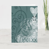 Sparen de Datum - de Gown van de Bride van de kant Aankondiging (Voorkant)