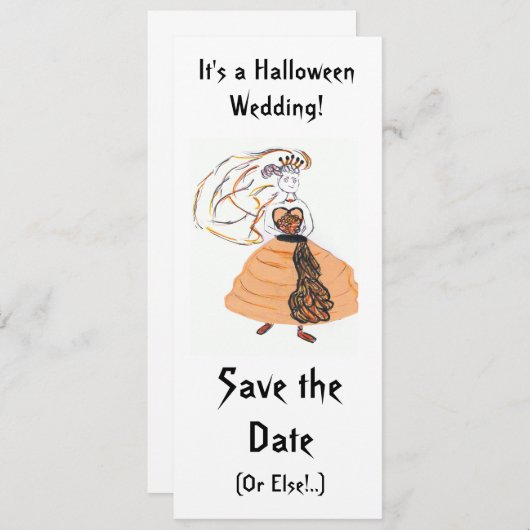Sparen de Datum/de Halloween Wedding Save The Date (Voorkant / Achterkant)