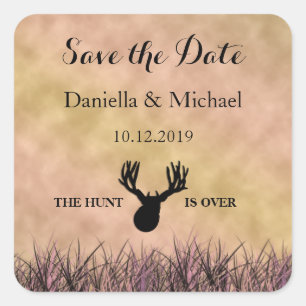 Sparen de Datum de Hunt over Weddenschap is Vierkante Sticker