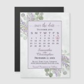 Sparen de Datum de Kalender Magnet van de Lavender (Voorkant / Achterkant)