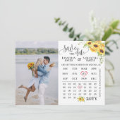 Sparen de Datum de kalenderzonnescherij van de Fot Kaart (Staand voorkant)