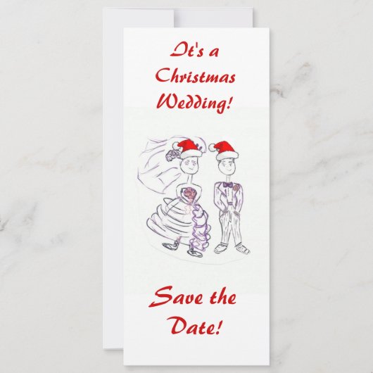 Sparen de Datum/de Kerstbruiloft Save The Date (Voorkant)