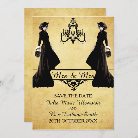 Sparen de Datum - de Lesbische Gothic Steampunk St Save The Date (Voorkant / Achterkant)