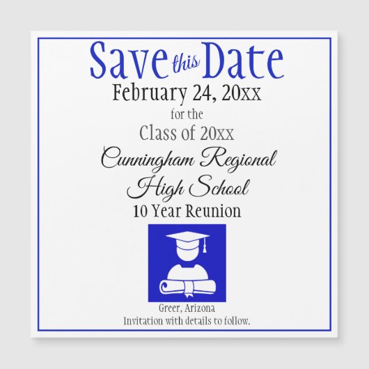 Sparen de Datum de Magnet van de Reunion van de Ho (Voorkant)