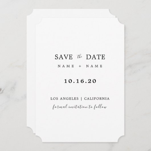 Sparen de Datum & de Matin Minimaliserende Kaart v (Voorkant / Achterkant)