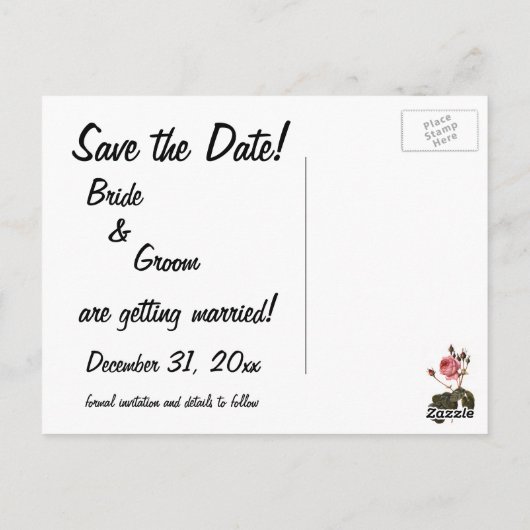  sparen de Datum, de Passen getrouwd van de Groom  Briefkaart (Achterkant)