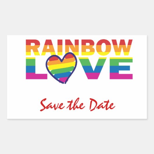 Sparen de Datum/de Regenboogweddenschap/de Pride v Rechthoekige Sticker (Voorkant)