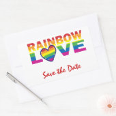 Sparen de Datum/de Regenboogweddenschap/de Pride v Rechthoekige Sticker (Envelop)