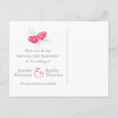 Sparen de datum de rode bruidskaart van de dennenk aankondigingskaart (Achterkant)