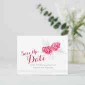 Sparen de datum de rode bruidskaart van de dennenk aankondigingskaart (Staand voorkant)
