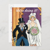 sparen de Datum, de Romance van Mei December Aankondigingskaart (Voorkant / Achterkant)