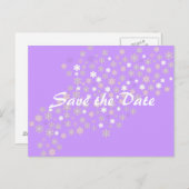 Sparen de Datum/de Snowflakes van het Weddenschap  Aankondigingskaart (Voorkant / Achterkant)