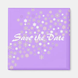 Sparen de Datum/de Snowflakes van het Weddenschap  Magneet