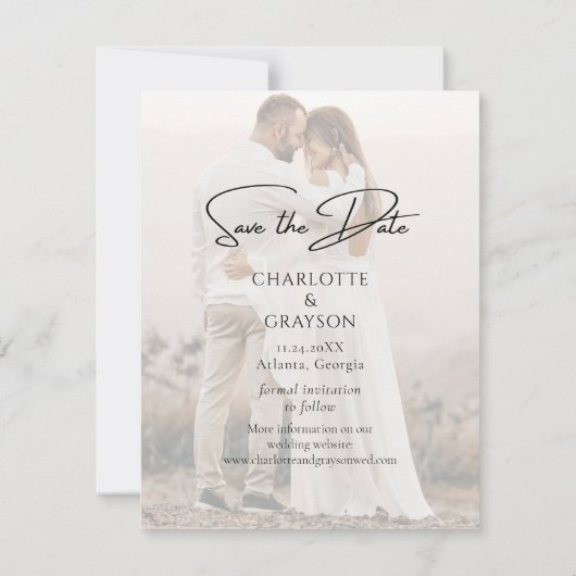 Sparen de Datum de Stijlvolle Aankondiging van de  (Achterkant)