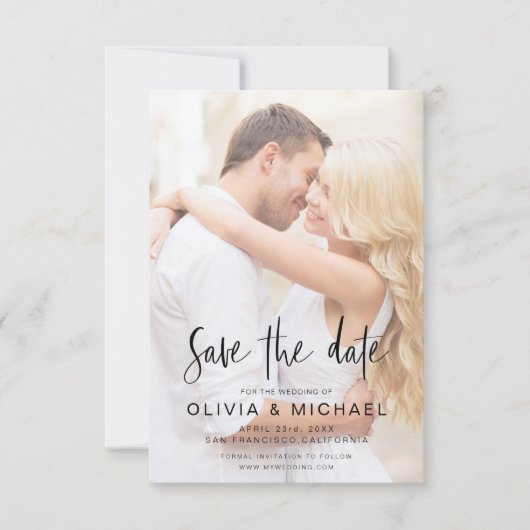 Sparen de Datum de Transparante Weddenschap van de Save The Date (Voorkant)
